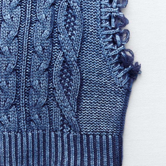 NWOT Zara metallic top blue - SMALL - Picture 3 of 3